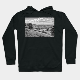 King Edward II and the Malverns - Black and White Hoodie